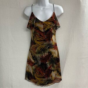 7 day weekend ladies floral mesh a line dress size large (NWT)